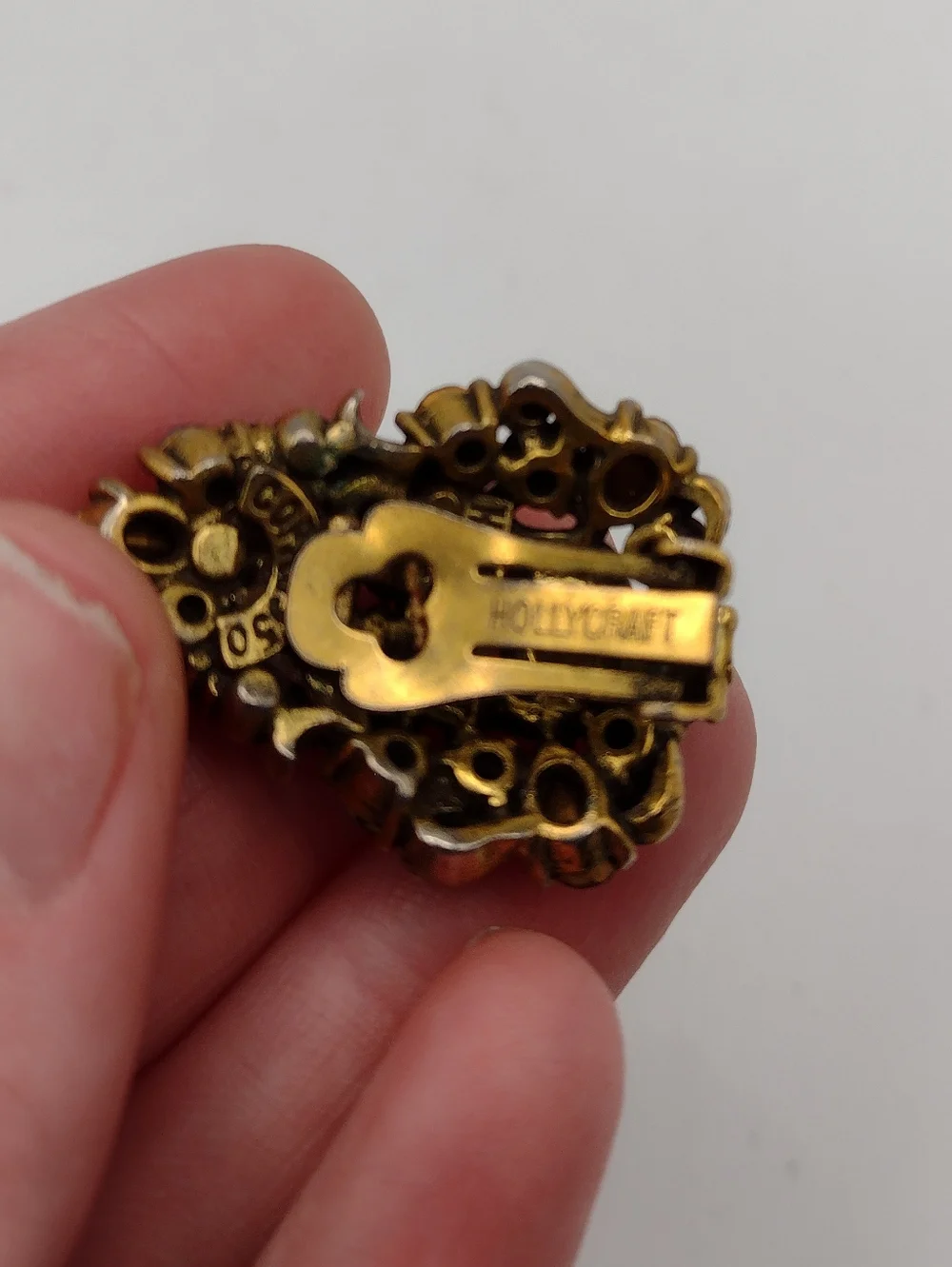 Vintage Hollycraft Clip-On Earrings 1950s-60s - Picture 4 of 6